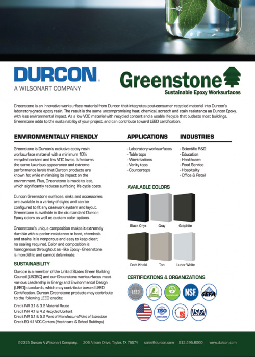 Durcon Greenstone Laboratuvar Tezgahları